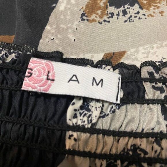 Glam Black/Gray Floral print Tube top dress, size M - Picture 3 of 3